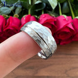 Black Hammer Center/Offset Groove Finish 8mm Men Women Wedding Tungsten Rings