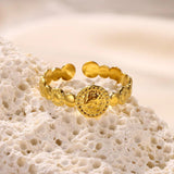 New In Stainless Steel 14K Gold Colour Rings For Women and Girls - Ideal Trendy Fashion Rings, Ideal Gifts - The Jewellery Supermarket