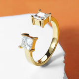 Certified 1Carat D Colour VVS1 Princess Cut Moissanite Diamonds Rings - 925 Silver Wedding Engagement Fine Jewellery