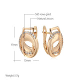 New Trend Creative 14K Rolled Rose Gold AAA Zircon Diamonds Glossy Drop Earrings - Fashion Party Jewellery