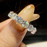 Super D Colour VVS1 3/5mm Moissanite Diamonds Eternity Ladies Wedding Eternity Rings S925 Silver Jewellery with GRA