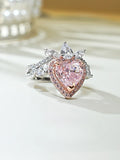 Luxury Lab Created Pink Diamond Ring Set with High Quality AAAAA High Carbon Diamonds, Elegant and Unique Jewellery