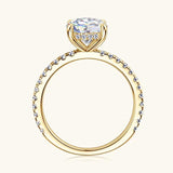 Certified 2CT Moissanite Diamond Solitaire Ring Sparkling Engagement Wedding Rings s925 Silver Wedding Jewellery
