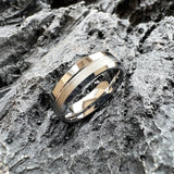 Brushed Polished Design Grooved Beveled Classic 6MM 8MM Tungsten Wedding Rings