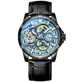 New Unique Design Skeleton Dial Mechanical Watch - Men's Waterproof Luminous Date Automatic Watches - The Jewellery Supermarket