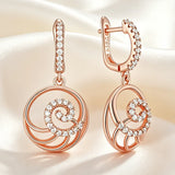 14K Gold Filled Flower DEsign Shiny AAA Zircon Diamonds Dangle Fine Jewellery Earrings