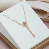 Charming Matchstick 14K Filled Rose Gold AAA White or Red Zircon Full Paved Luxury Party Jewellery Necklace