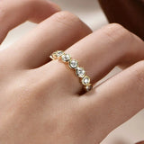Remarkable Full Eternity Ring Bezel 3mm VVS1 D Colur Round Moissanite Rings