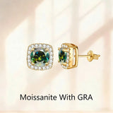 GRA Certificate 0.3ct 0.5ct 1.0ct 2.0ct Moissanite Diamonds Stud Silver Earrings