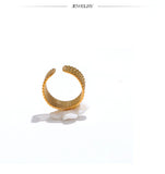 18K Gold Plated Natural Shell Flower Fashion Stainless Steel Stylish Exquisite Ring