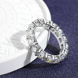 Popular Full Moissanite Eternity Engagement Wedding Rings for Women 925 Sterling Silver White Gold Plated Fine Rings