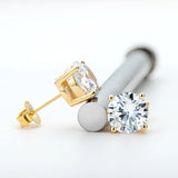 Premium 0.2-3ct Moissanite Diamonds Sterling Silver Unisex Stud Earrings