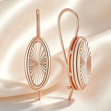 14 Karat Rolled Gold Vintage Geometric Hollow Flower Long Drop Earrings