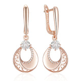 14 Karat Gold Filled Unique Full Shiny AAA Zircon Diamonds Dangle Earrings for Women
