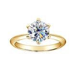 Solitaire 3ct 2ct 1ct VVS1 D Colour Moissanite 925 Silver Plated 18K Gold Wedding Ring