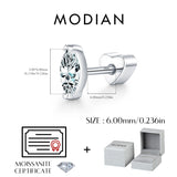 Multi -Styles 925 Silver Geometric Moissanite Heart Screw Stud Helix Earrings