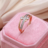 New Arrival Adorable Fashion Rolled 14K Rose Gold AAA Zircon Diamonds Ring - Fine Vintage Wedding Jewellery