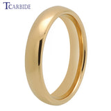 Gold-Color Domed High Polished Finish Tungsten Carbide Men Women Wedding Rings