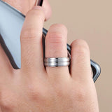 New Arrival Charm Jewellery Groove Band 8mm Tungsten Carbide Wedding Rings for Men Size 8-13 - The Jewellery Supermarket