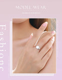 Round Signet Halo of  AAAA Lab Created Diamonds 925 Silver Personality Ring