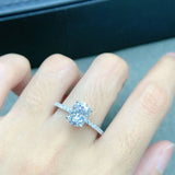Lovely Oval Cut 1-3Ct VVS1 Moissanite Diamond Rings For Women 925 Sterling Silver Romantic Engagement GRA Jewellery