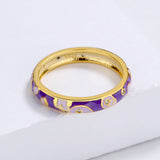 Classic Colorful Handmade Enamel Stackable 925 Silver Rings