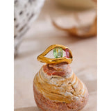 18K Gold Plated Stainless Steel Fashion Unique AAA Cubic Zirconia Diamonds Lip Design Ring