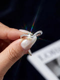 Real VVS1 D Colour Moissanite Diamond V-Shaped Fashion Shining Ring Fine Jewellery