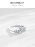 Crown-Inspired Tiara Design Marquise Cut AAAA Lab Created Diamonds Silver Ring