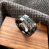 High Quality Black Cubic Zirconia Stones Inlay 8MM  Tungsten Wedding Rings