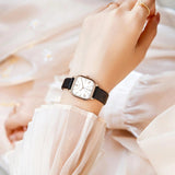 Top Brand Elegant Leather Strap with Rose Gold Plated Ladies Square Watch 3 Bar Waterproof Fashion Gift Watches
