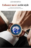 New Arrival Blue Planet Creative Earth Fashion Quartz Wristwatches -  Leather Sport Luminous Dial Mens Watches - The Jewellery Supermarket