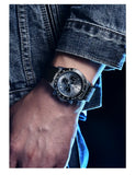 Famous Brand Sky Blue Dial Classics Sapphire Retro Chronograph Stainless Steel Waterproof Men Quartz Watches