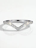 Real VVS1 D Colour Moissanite Diamond V-Shaped Fashion Shining Ring Fine Jewellery