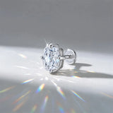 Pear, Princess, Marquise, Cushion Asscher Cut Silver Moissanite Diamonds Stud Earrings