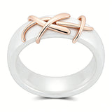 14 Karat Rolled Gold White or Black Ceramics Unique Jewellery Rings For Women