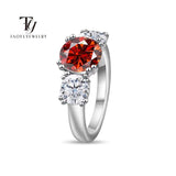 Elegant Multicolour 3CT+1*2CT D Colour Moissanite Diamonds Classic Rings Silver Fine Jewellery Women's Luxury Rings