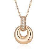 Elegant Glossy 14K Filled Rose Gold With AAA Zircon Diamonds Hoop Necklace For Women Fashion Jewellery