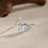 Geometric Line Design Dazzling AAAA Lab Created Diamond Sterling Silver Ring