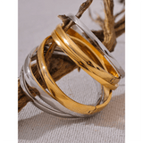 Minimalist 18k Gold Colour Texture Charm 60mm Waterproof 316L Stainless Steel Round Smooth Bracelet Bangles for Women