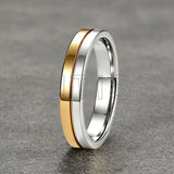 Fashion 4mm Two Tone Tungsten Carbide Wedding Egagement Rings For Men and Women