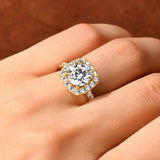 Super 8mm 2ct Moissanite Certified 925 Sterling Silver Engagement Halo Rings For Women - Wedding Party Jewelry Gift