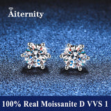 New Silver Moissanite Diamond Studs Earrings Pass Diamond Tester For Men Women