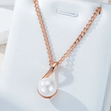 14K Gold Filled Simple Elegant Pearl Fine Daily Pendant And Necklace For Women