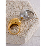 18K Gold Plated Stainless Steel Half Empty Chunky Exclusive Ring