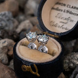 Premium 0.5-2ct Moissanite Diamonds Sterling Silver Stud Earrings for Men Women
