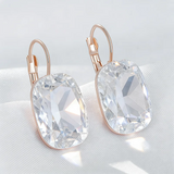 14 Karat Gold Filled Shiny White AAA Big Zircon Crystal Drop Luxury Earrings