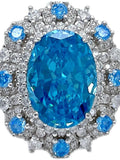 Dazzling Ocean Blue or Lovely Yellow Treasure High Quality AAAAA High Carbon Diamond Women's Rings - Fine Jewellery