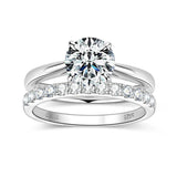 Sparkling GRA Certified Moissanite DiamondS Engagement Wedding Ring Sets for Women S925 Sterling Silver Fine Jewelry