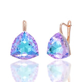 14 Karat Gold Filled Big Colourful AAA Zircon Crystals Drop Earrings Unique Jewellery